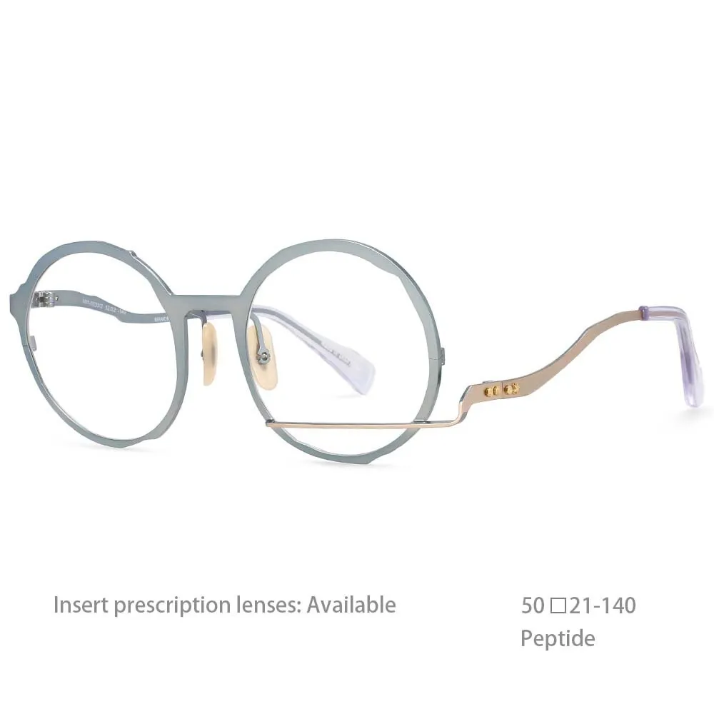 CCSpace Unisex Full Rim Irregular Round Alloy Frame Eyeglasses 54416