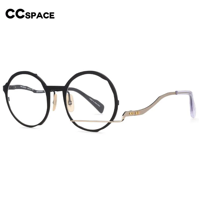 CCSpace Unisex Full Rim Irregular Round Alloy Frame Eyeglasses 54416