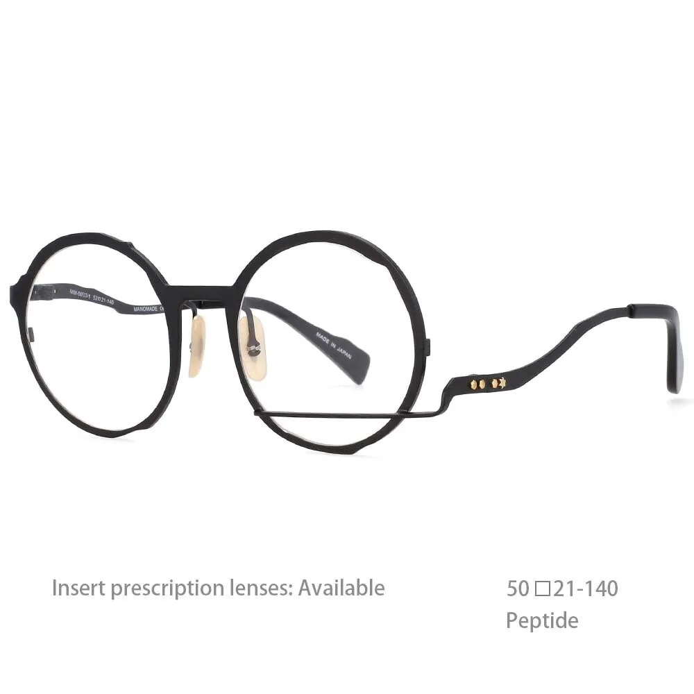 CCSpace Unisex Full Rim Irregular Round Alloy Frame Eyeglasses 54416