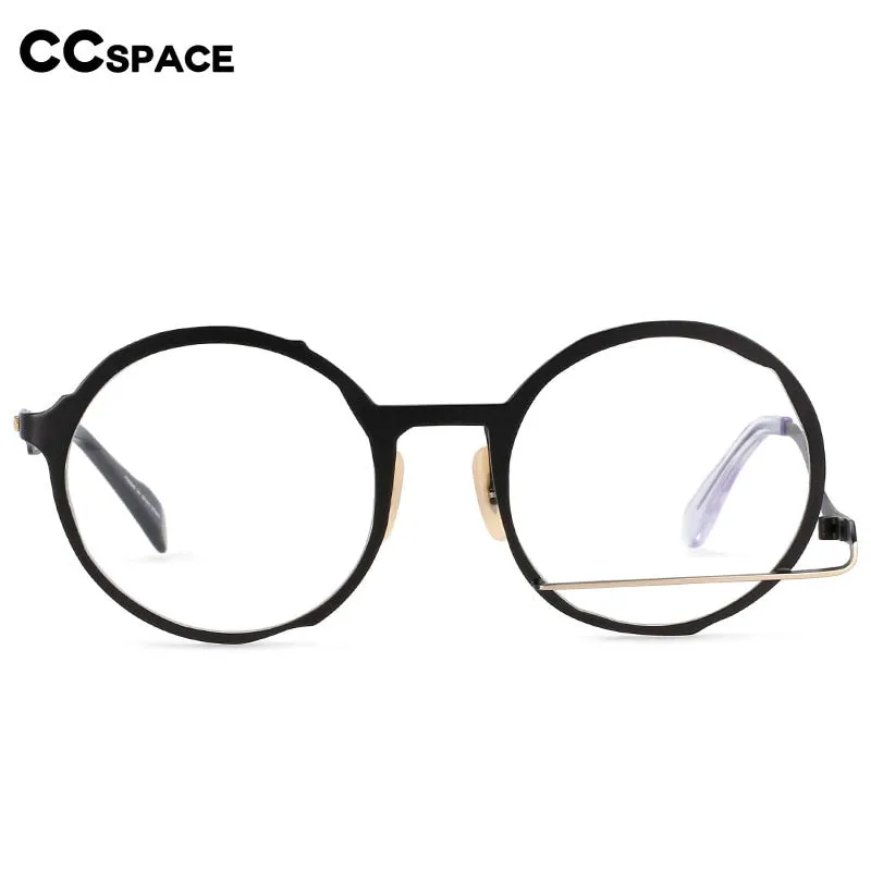 CCSpace Unisex Full Rim Irregular Round Alloy Frame Eyeglasses 54416