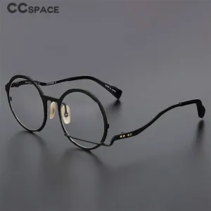 CCSpace Unisex Full Rim Irregular Round Alloy Frame Eyeglasses 54416