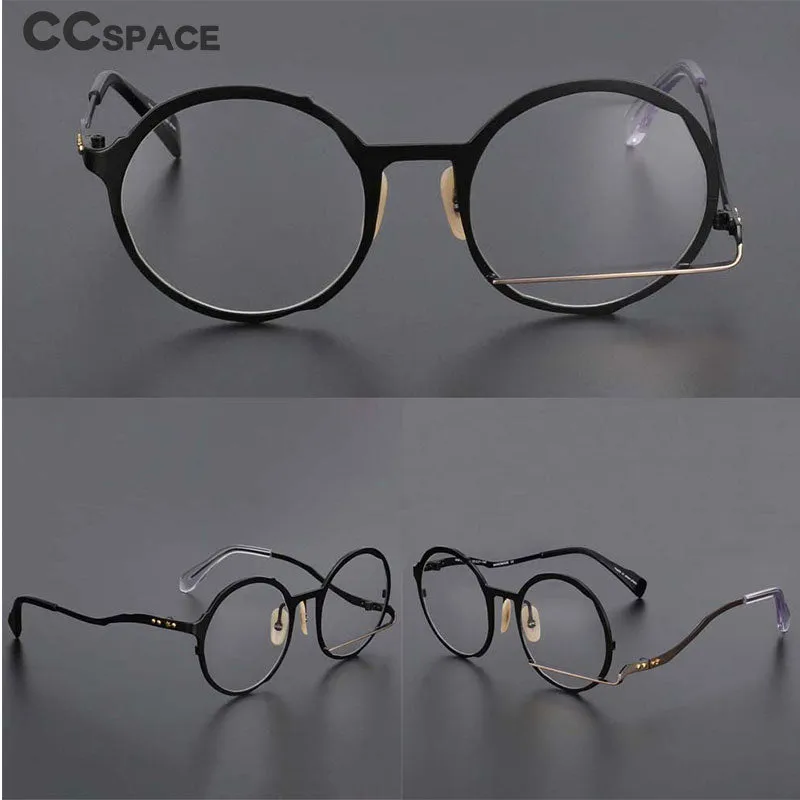 CCSpace Unisex Full Rim Irregular Round Alloy Frame Eyeglasses 54416