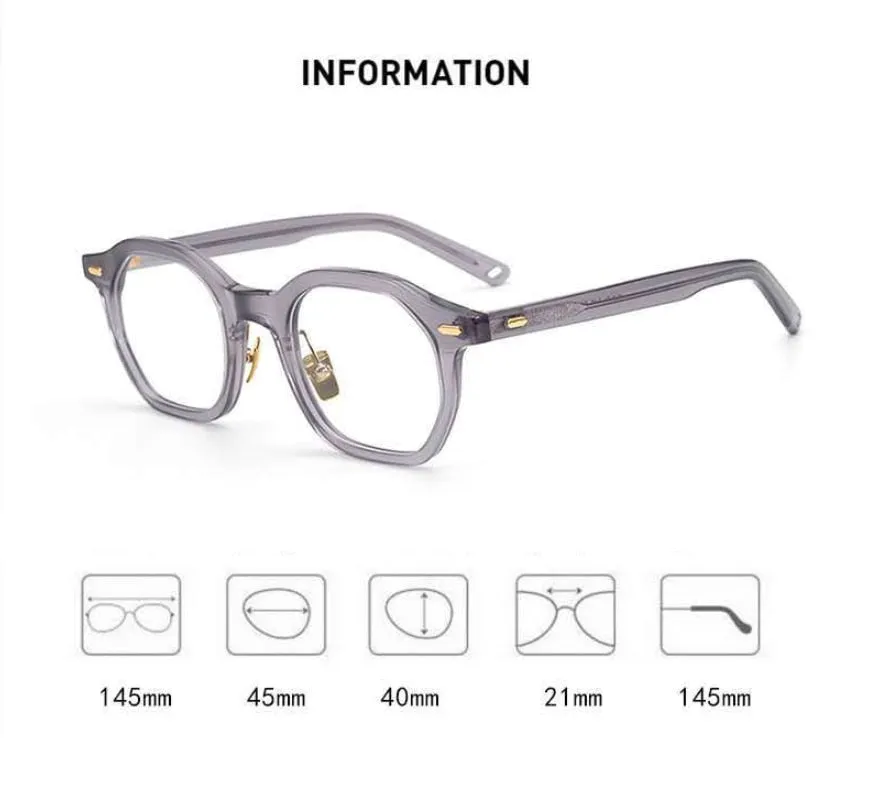 CCspace Unisex Full Rim Irregular Square Acetate Eyeglasses 53311