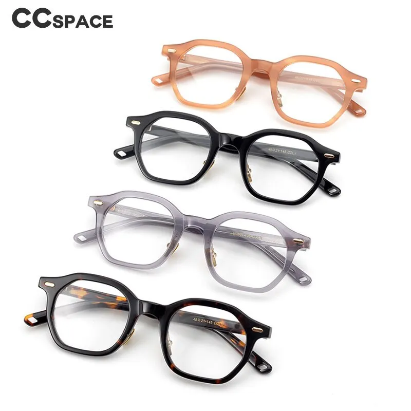 CCspace Unisex Full Rim Irregular Square Acetate Eyeglasses 53311