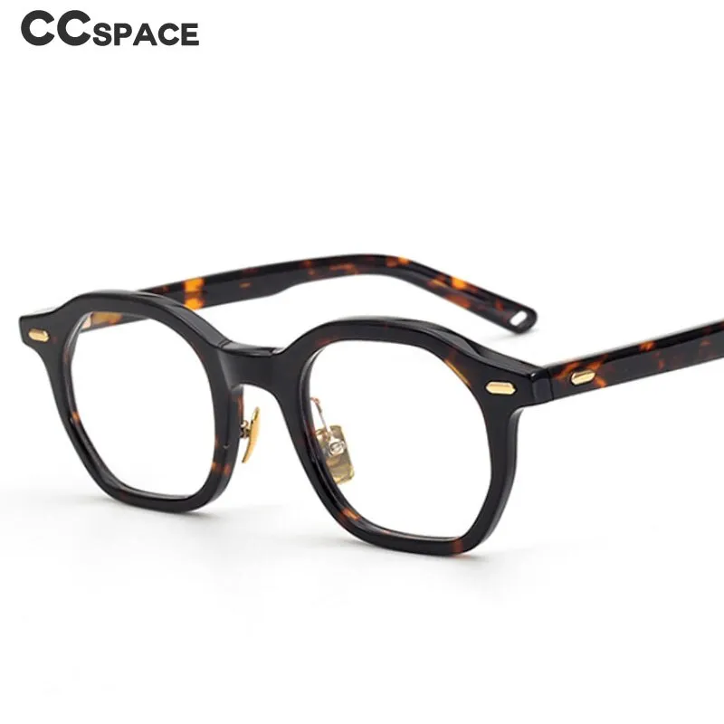 CCspace Unisex Full Rim Irregular Square Acetate Eyeglasses 53311