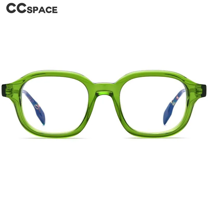 CCspace Unisex Full Rim Irregular Square Acetate Eyeglasses 54703