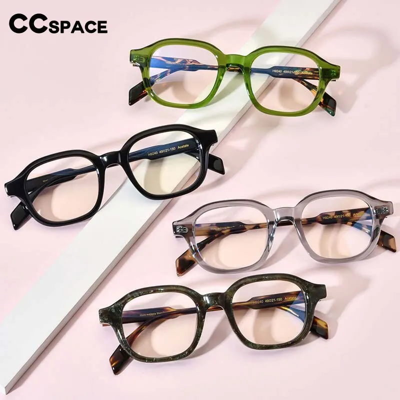 CCspace Unisex Full Rim Irregular Square Acetate Eyeglasses 54703