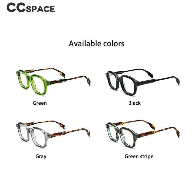 CCspace Unisex Full Rim Irregular Square Acetate Eyeglasses 54703