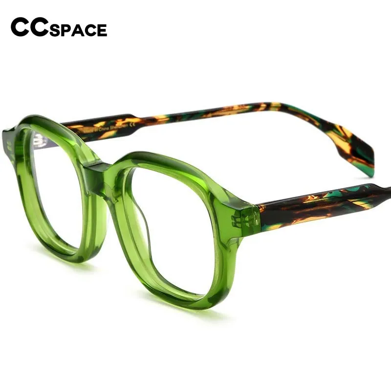 CCspace Unisex Full Rim Irregular Square Acetate Eyeglasses 54703