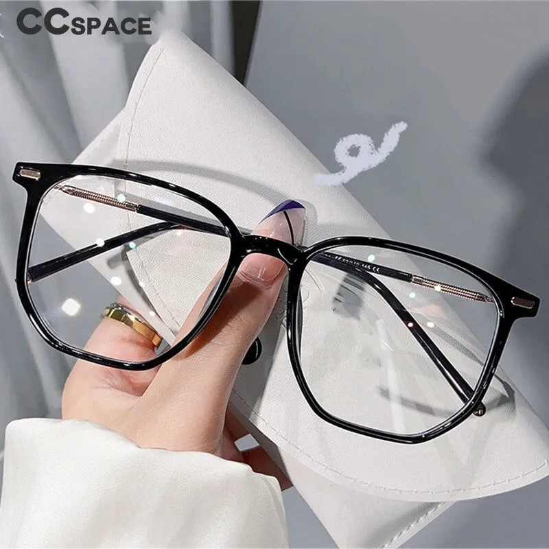 CCspace Unisex Full Rim Large Square Acetate Alloy Reading Glasses 55433