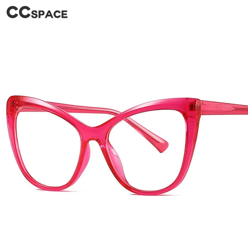 CCspace Unisex Full Rim Oversized  Cat Eye Tr 90 Titanium Frame Eyeglasses 49263