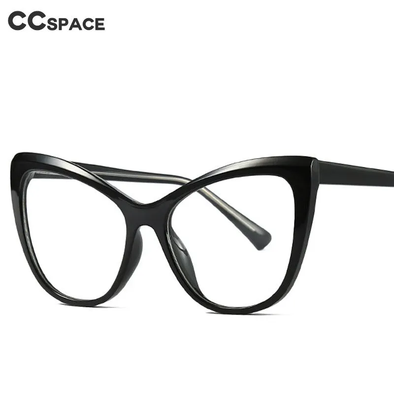 CCspace Unisex Full Rim Oversized  Cat Eye Tr 90 Titanium Frame Eyeglasses 49263