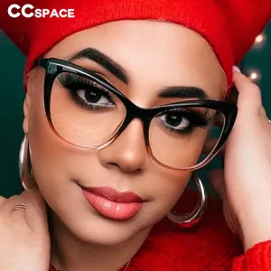 CCspace Unisex Full Rim Oversized  Cat Eye Tr 90 Titanium Frame Eyeglasses 49263