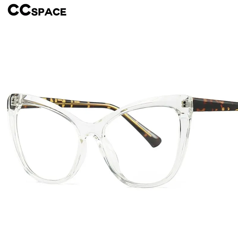 CCspace Unisex Full Rim Oversized  Cat Eye Tr 90 Titanium Frame Eyeglasses 49263