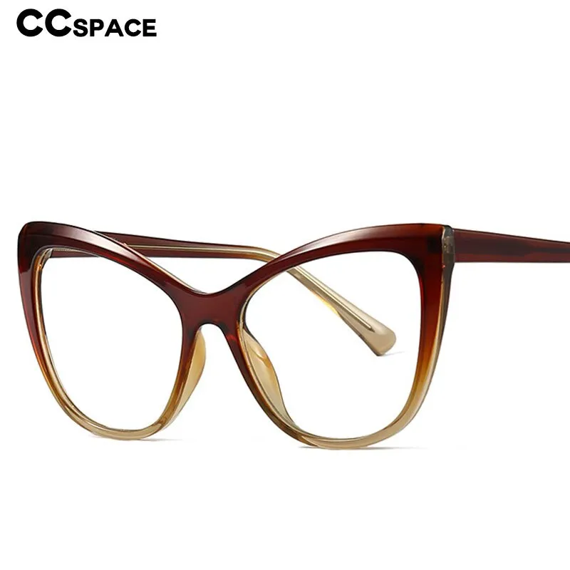 CCspace Unisex Full Rim Oversized  Cat Eye Tr 90 Titanium Frame Eyeglasses 49263