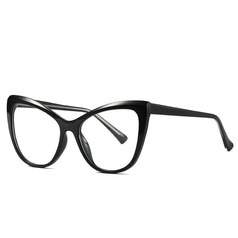 CCspace Unisex Full Rim Oversized  Cat Eye Tr 90 Titanium Frame Eyeglasses 49263