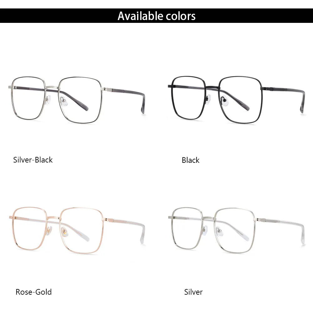 CCspace Unisex Full Rim Oversized Square Alloy Frame Eyeglasses 54312