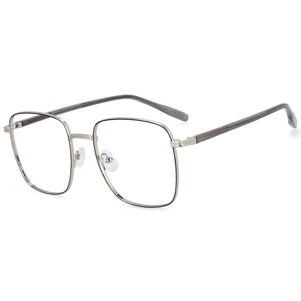 CCspace Unisex Full Rim Oversized Square Alloy Frame Eyeglasses 54312