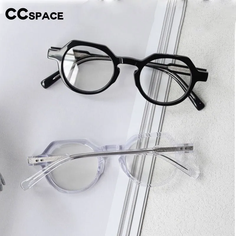 CCspace Unisex Full Rim Polygon Acetate Eyeglasses 55273