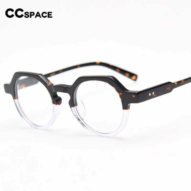 CCspace Unisex Full Rim Polygon Acetate Eyeglasses 55273