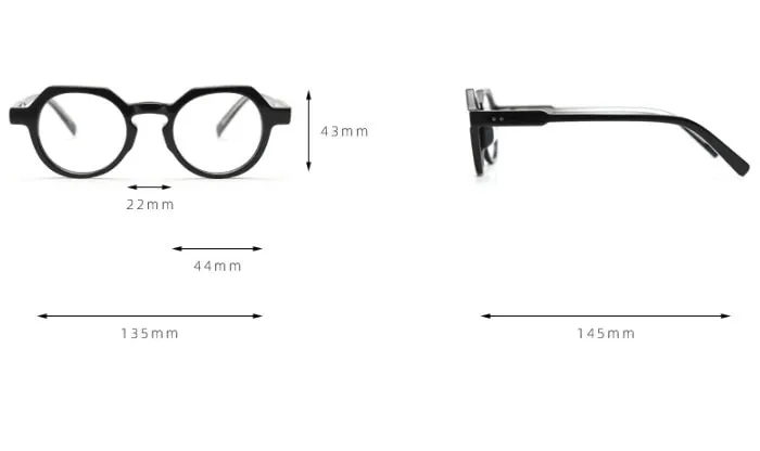 CCspace Unisex Full Rim Polygon Acetate Eyeglasses 55273