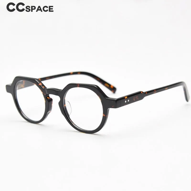 CCspace Unisex Full Rim Polygon Acetate Eyeglasses 55273