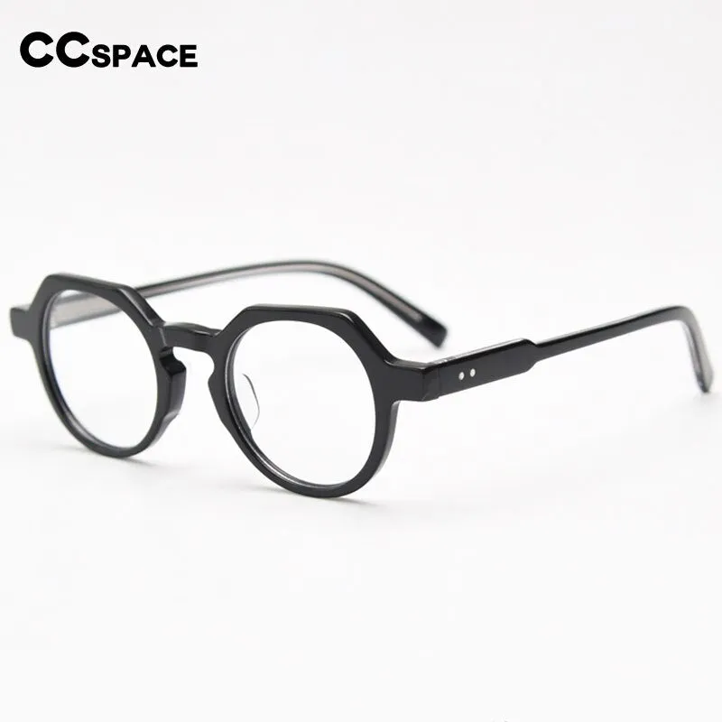 CCspace Unisex Full Rim Polygon Acetate Eyeglasses 55273