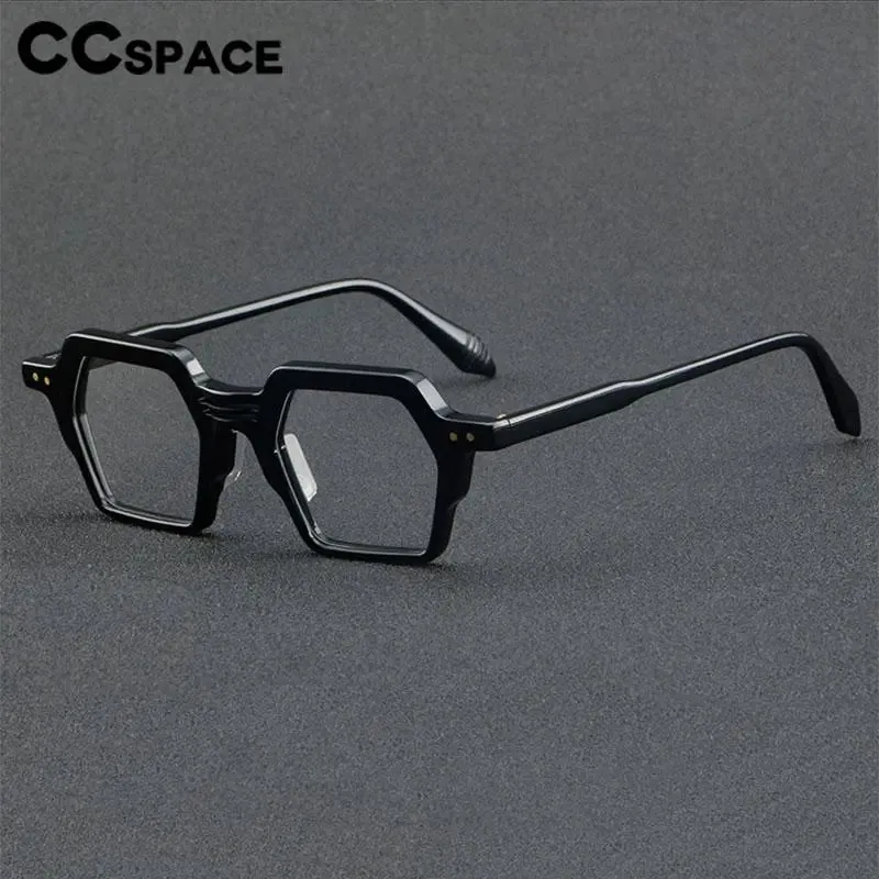 CCspace Unisex Full Rim Polygon Acetate Eyeglasses 56914