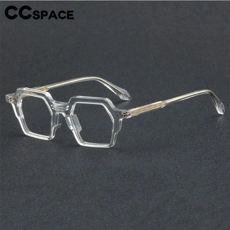 CCspace Unisex Full Rim Polygon Acetate Eyeglasses 56914