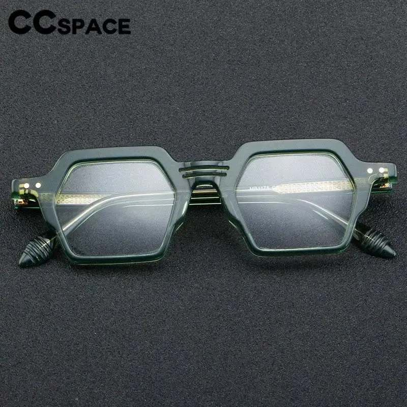 CCspace Unisex Full Rim Polygon Acetate Eyeglasses 56914