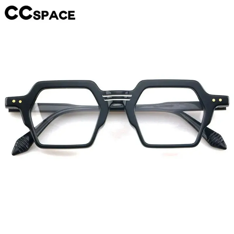 CCspace Unisex Full Rim Polygon Acetate Eyeglasses 56914