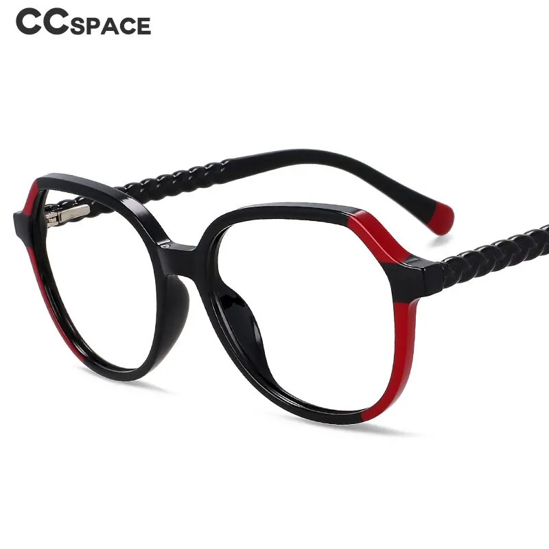 CCspace Unisex Full Rim Polygonal Tr 90 Titanium Eyeglasses 55708