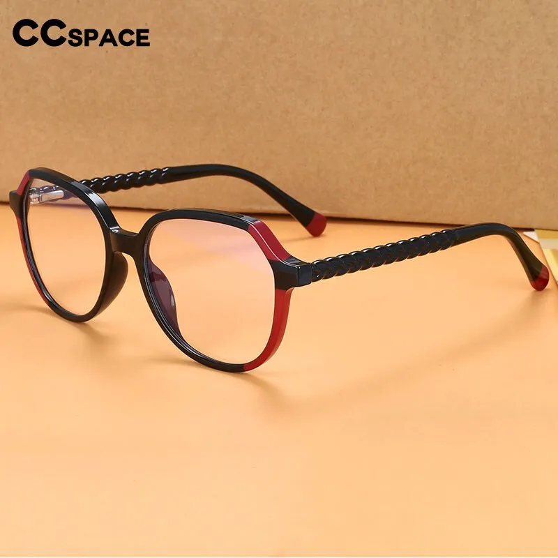 CCspace Unisex Full Rim Polygonal Tr 90 Titanium Eyeglasses 55708