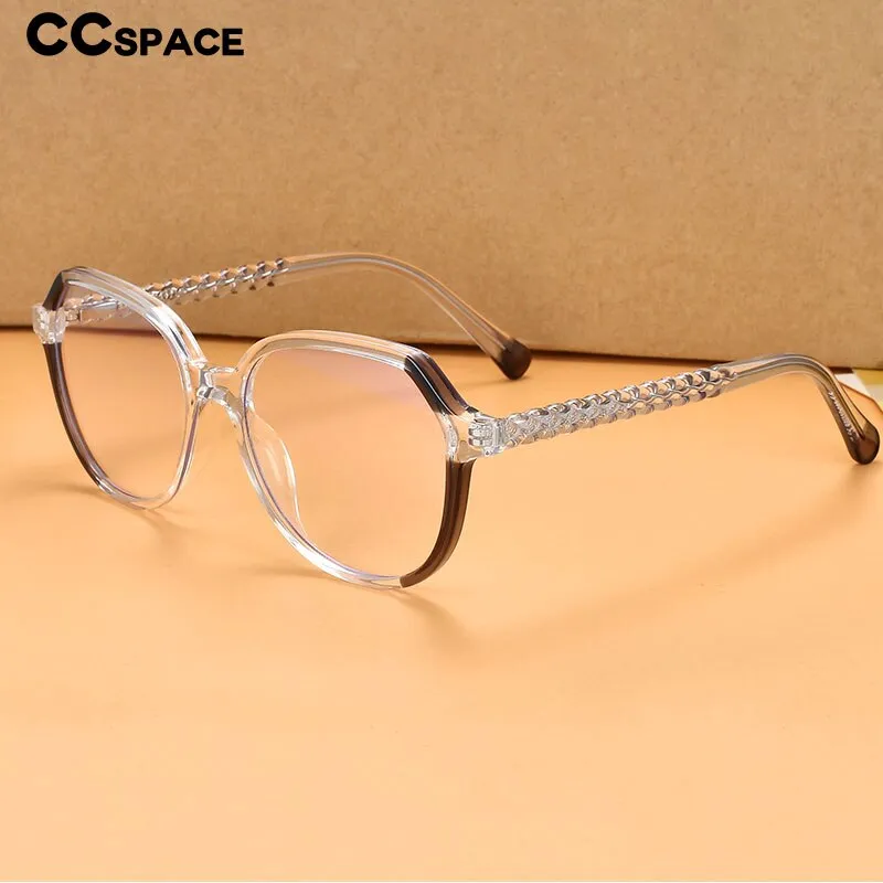 CCspace Unisex Full Rim Polygonal Tr 90 Titanium Eyeglasses 55708