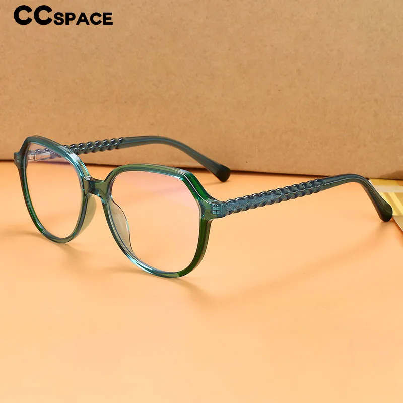 CCspace Unisex Full Rim Polygonal Tr 90 Titanium Eyeglasses 55708