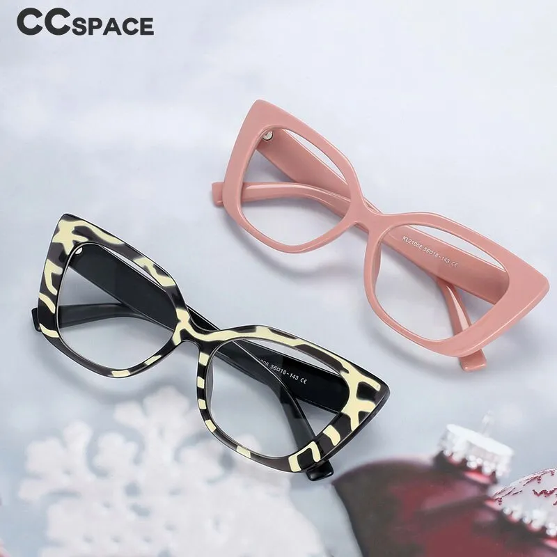 CCspace Unisex Full Rim Rectangle Cat Eye Resin Frame Eyeglasses 54032