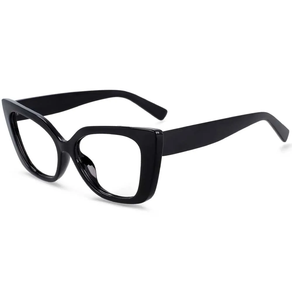 CCspace Unisex Full Rim Rectangle Cat Eye Resin Frame Eyeglasses 54032