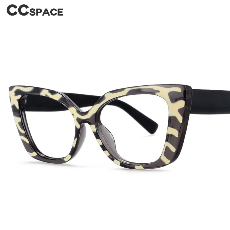 CCspace Unisex Full Rim Rectangle Cat Eye Resin Frame Eyeglasses 54032