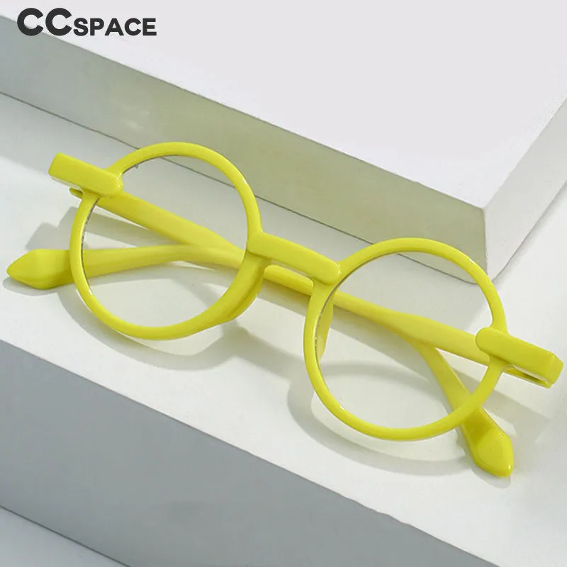 CCspace Unisex Full Rim Round Acetate Eyeglasses 55081