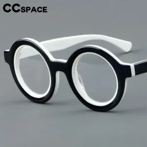 CCspace Unisex Full Rim Round Acetate Eyeglasses 57151