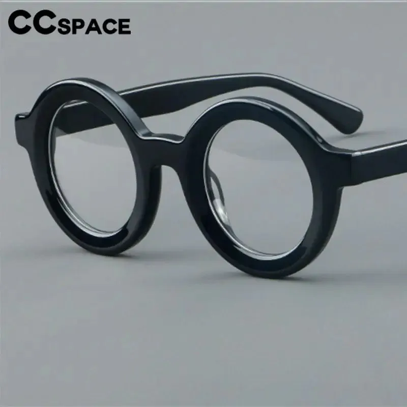 CCspace Unisex Full Rim Round Acetate Eyeglasses 57151