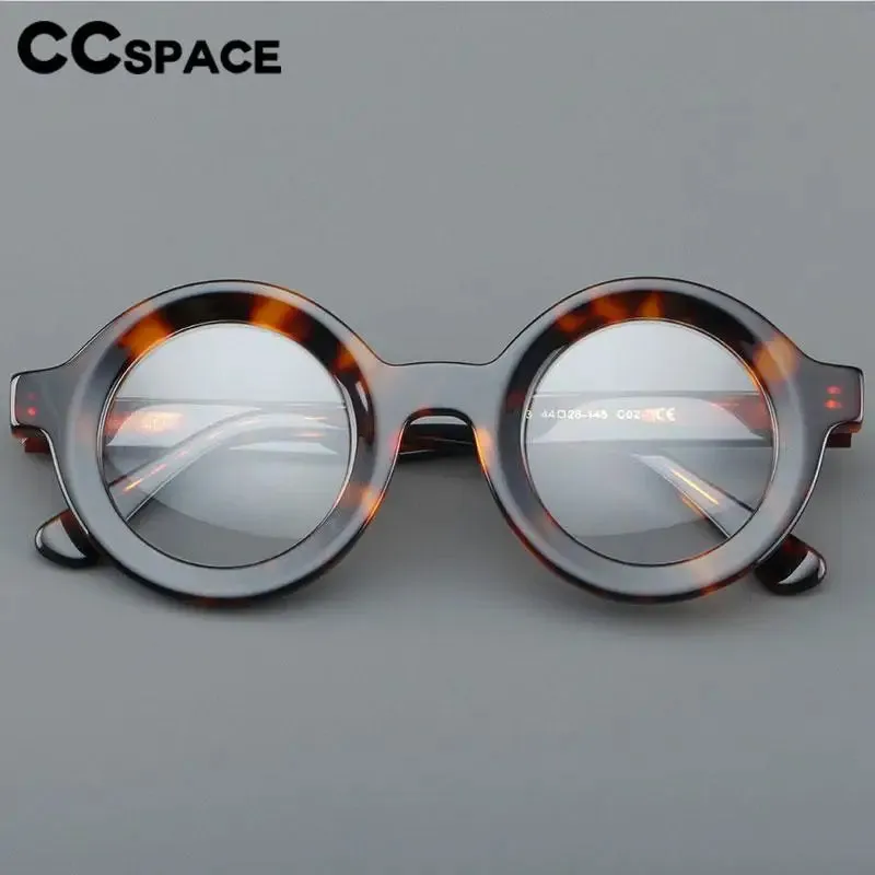 CCspace Unisex Full Rim Round Acetate Eyeglasses 57151