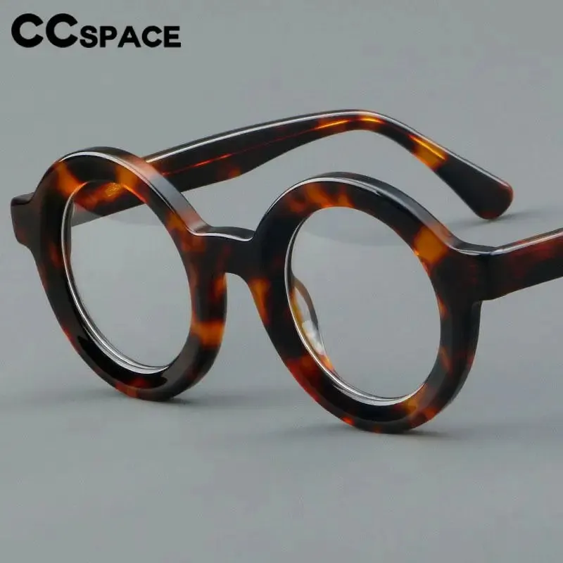 CCspace Unisex Full Rim Round Acetate Eyeglasses 57151