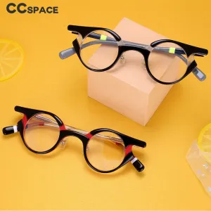 CCspace Unisex Full Rim Round Acetate Frame Punk Eyeglasses 54539