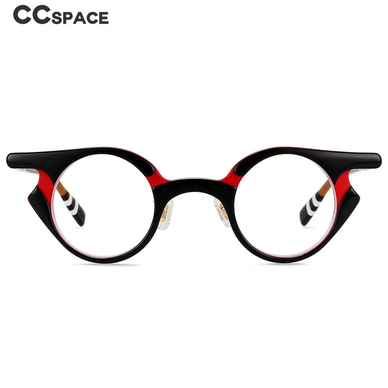 CCspace Unisex Full Rim Round Acetate Frame Punk Eyeglasses 54539