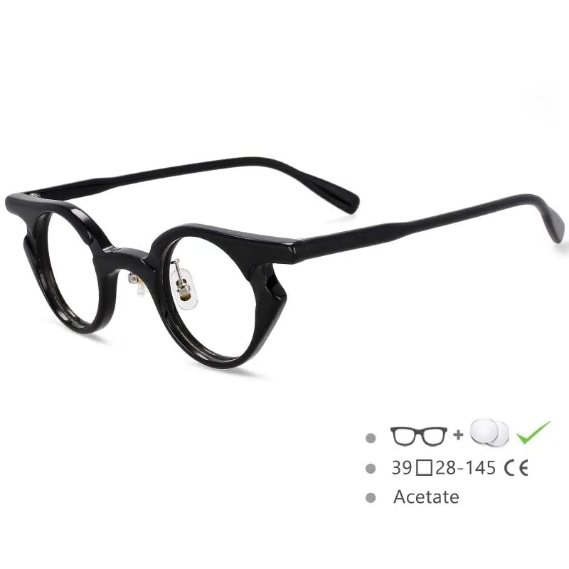 CCspace Unisex Full Rim Round Acetate Frame Punk Eyeglasses 54539