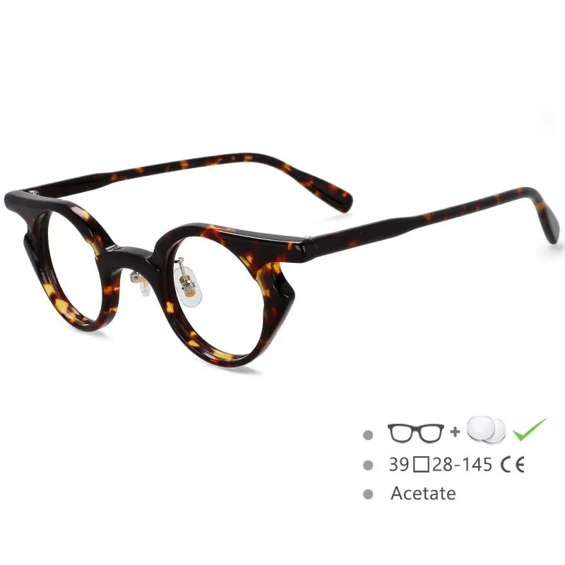 CCspace Unisex Full Rim Round Acetate Frame Punk Eyeglasses 54539