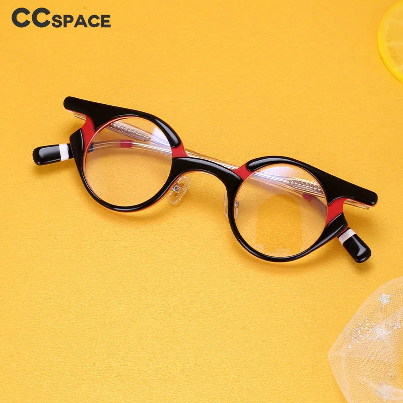 CCspace Unisex Full Rim Round Acetate Frame Punk Eyeglasses 54539