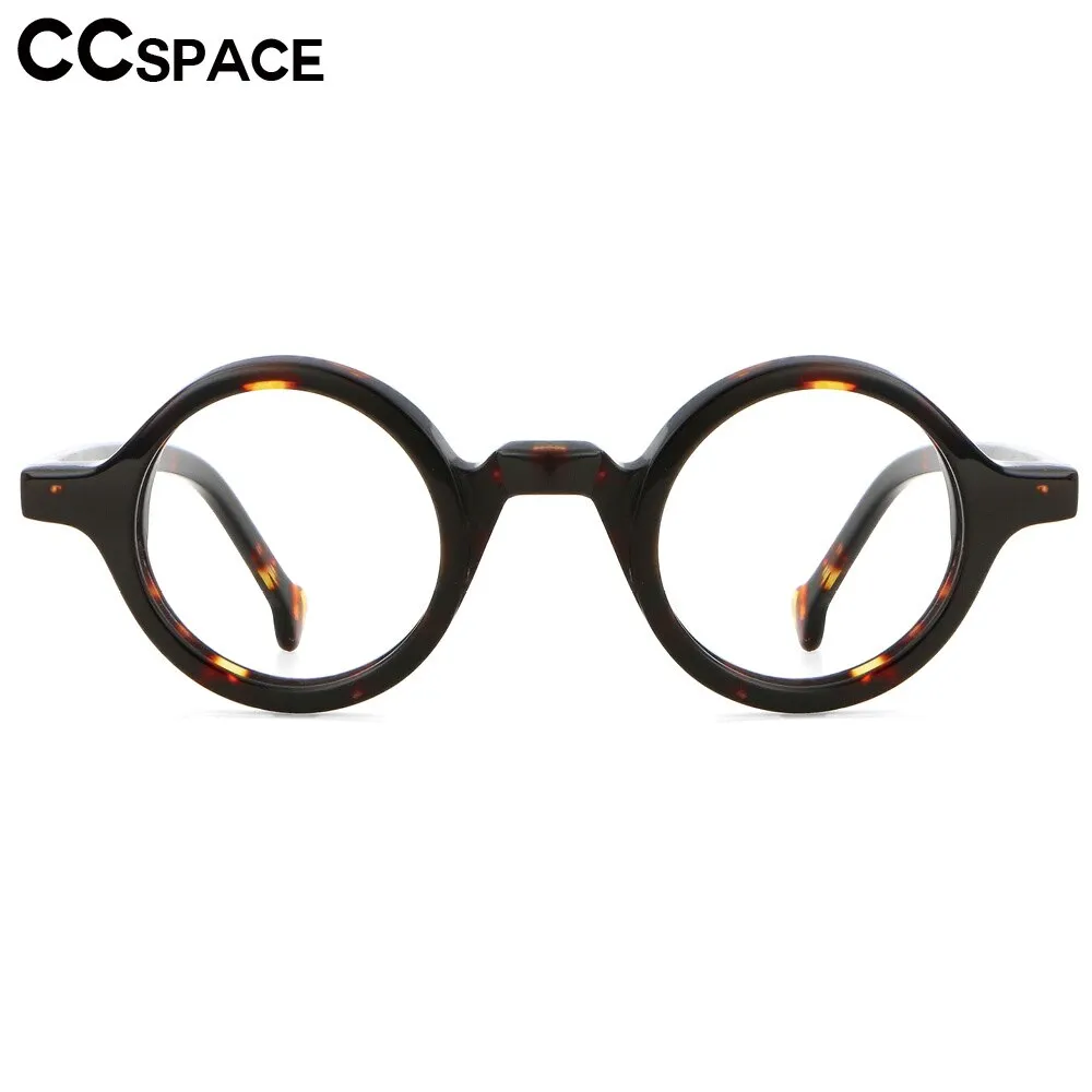 CCspace Unisex Full Rim Round Acetate Punk Frame Eyeglasses 53678