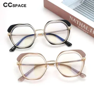 CCspace Unisex Full Rim Round Tr 90 Titanium Eyeglasses 54171